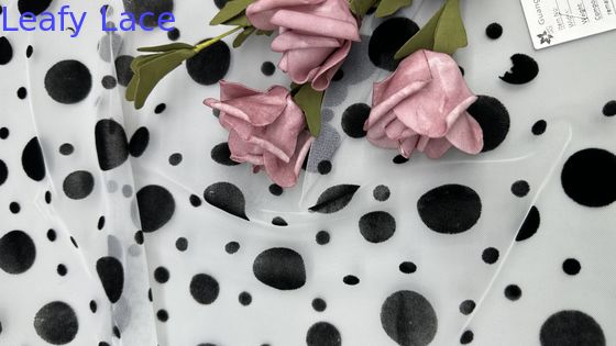 Tecido de renda impresso de malha de padrão manchado para vestidos Respirar Design de alta qualidade
