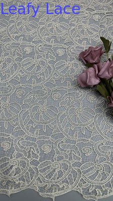 Tecido de renda Chantilly francesa 100% poliéster para roupas, vestidos, vazados, cor branca, vestidos de noiva