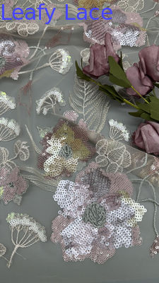 Nova coleção Sequin Tecido bordado rede floral para roupas vestidos Design de moda