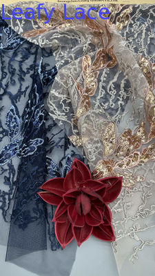 Sequin inspirado em rendas bordadas barrocas padrões florais para vestidos formais e românticos