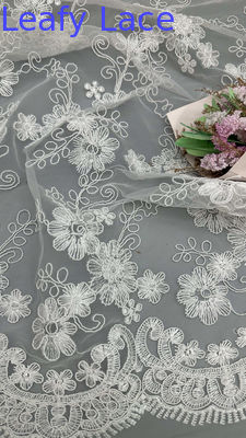 3D bordado floral renda com malha textura artística de várias camadas para declaração vestidos de noite