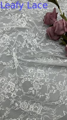 Branco renda novo design Tulle malha tecido floral respirar para vestidos Cauasl