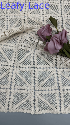 Tecido de Renda Cordão Folha 100% Algodão Design Janelas para Vestidos de Noite Roupa de Meninas