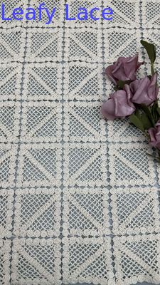 Tecido de Renda Cordão Folha 100% Algodão Design Janelas para Vestidos de Noite Roupa de Meninas