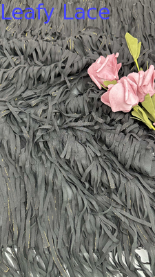 Tecido de renda plissada com cordão para vestidos de noiva, cores personalizadas