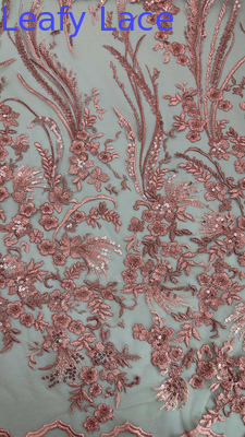 Renda Bordada Tecido Nova Coleção Grond Elegante Respirar Elegante para Vestidos de Festa