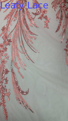 Renda Bordada Tecido Nova Coleção Grond Elegante Respirar Elegante para Vestidos de Festa