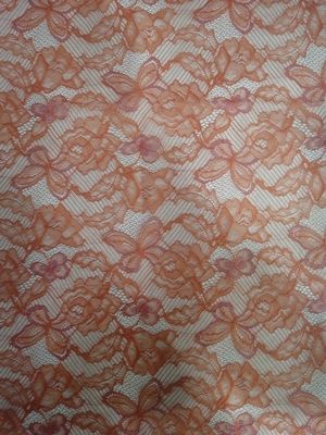 A tela francesa delicada de nylon alaranjada do laço de Chantilly para mulheres veste-se