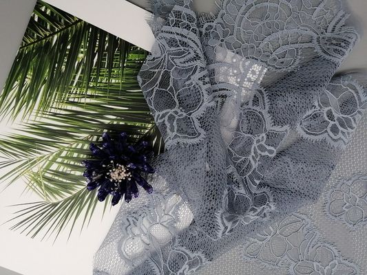 tela francesa de pouco peso do laço da vieira da pestana de 121g/m Chantilly