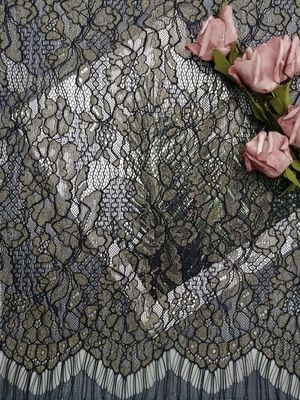 Tela metálica do laço da borda da vieira de Lurex da pestana para a senhora Dress Garment