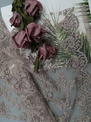 49 tule macio floral Mesh Fabric do rosa 3D da polegada