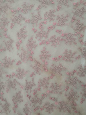 Tule floral pequeno Mesh Colored Embroidered Lace Fabric pela jarda