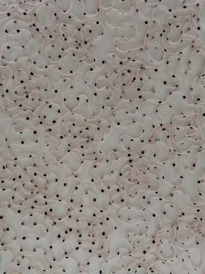 Tela floral tridimensional Dot Flocked Tulle Cording Mesh do laço 3D