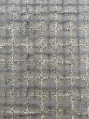 Tela geométrica azul do bordado de Applique de 125CM Lurex
