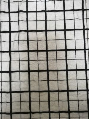 Material branco bordado geométrico do laço da tela do laço para vestidos