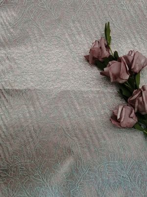 Tule gracioso azul Mesh Embroidered Lace Fabric
