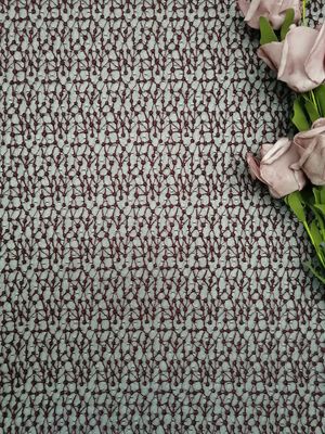Artigos Mesh Embroidered Wine Red Polka Dot Tulle Fabric do fundamento
