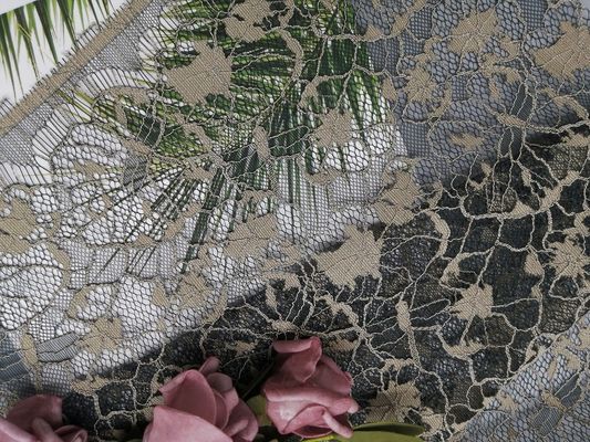 142CM reciclado 2 cores Tone Green Corded Lace Fabric