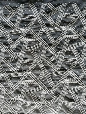 Tela branca do bordado de Applique 3D para a senhora Garment Fabric Lace