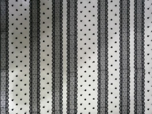 Dot Line Tulle Mesh Embroidered preto ata a tela para a matéria têxtil da casa