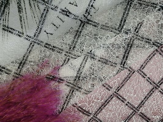 Poliéster 100% da senhora Garment que imprime o tule branco Mesh Fabric