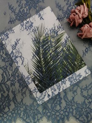 Francês Chantilly do tule dos azul-céu para atar a tela para o vestido de noite