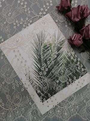 Tela de prata metálica do laço de Lurex do tule alaranjado francês de Chantilly