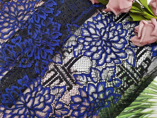 Tela amarrado azul do laço da flor grande de matéria têxtil da casa para o vestido da menina