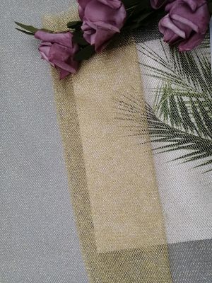 Ouro Lurex metálico macio Mesh Fabric For Evening Dress