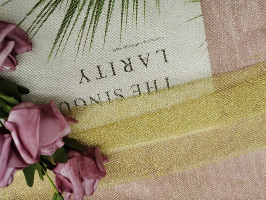 Ouro Lurex metálico macio Mesh Fabric For Evening Dress