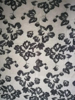 A tela floral amarrado delicada preta do laço 3D bordou a tela nupcial