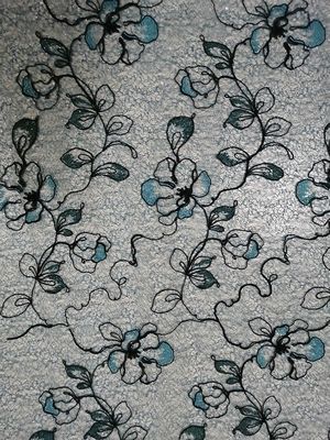 Tela floral do vestido de noite de Mesh Green Colored Embroidery Fabric do laço
