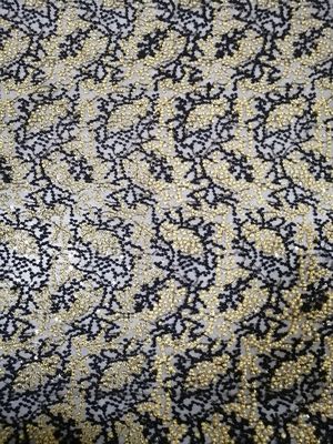 Lantejoula bordada preto Mesh Fabric do partido de 125CM