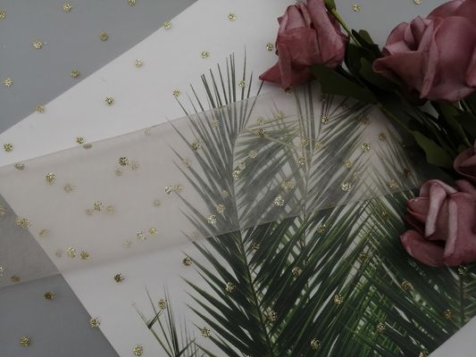 100 jardas de folha metálica do brilho imprimiram a polca Dot Fabric do marfim