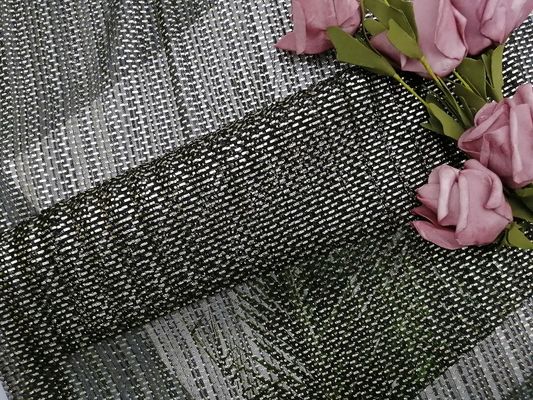 A folha plissada do tule imprimiu o vestido preto de Mesh Fabric For Lady Evening do brilho