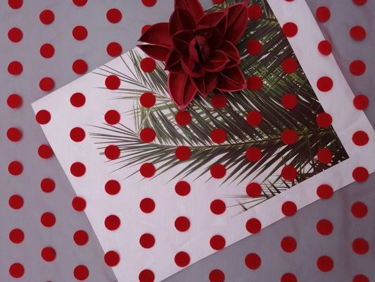 Grande polca vermelha Dot Tulle Flocked Mesh Fabric
