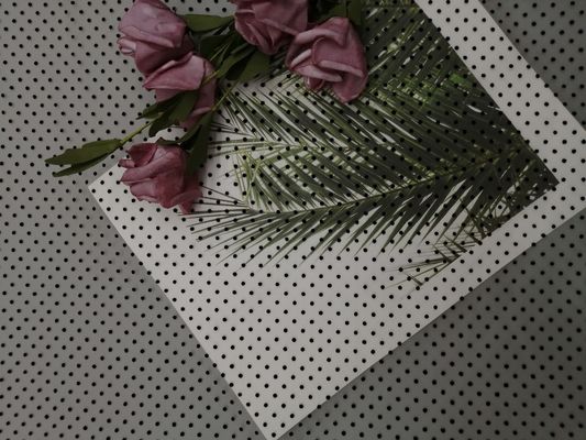 Dot Flocking Tulle Mesh Flocked preto Mesh Fabric