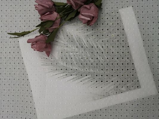 Tela do ilhó de Sakura Cherry Blossom Thread White Embroidered