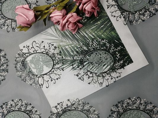 60 do tule jardas de tela de Mesh Party Green Embroidered Lace