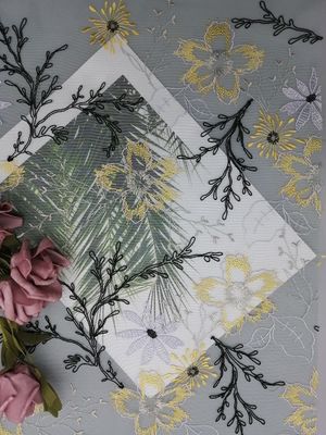 Tule Mesh Corded Lace Fabric