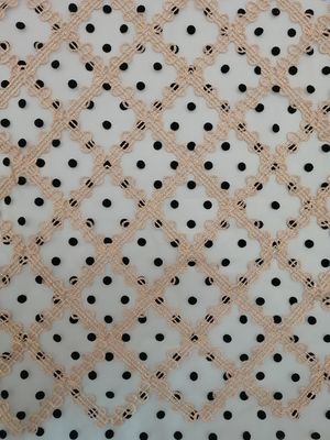 tela de Dot Embroidery Flocked Tulle Mesh da polca de 125cm