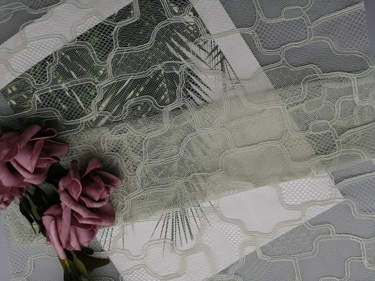 Tela do laço de Mesh French Chantilly Decorative Geometric do bordado