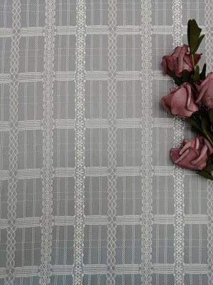 Senhora geométrica branca Dress Fabric de Mesh Tulle Lace Fabric Lightweight