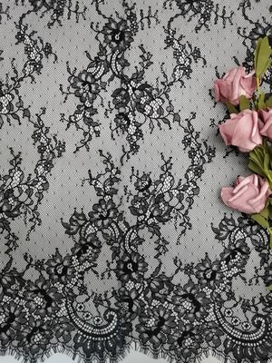 Tela de nylon do laço da flor de 100%