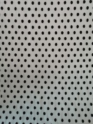 Dot Tulle Crinkle Flocked Pleated preto Mesh Fabric
