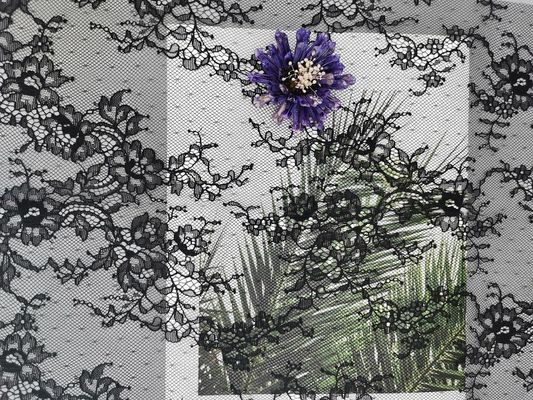 Tela de nylon do laço da flor de 100%