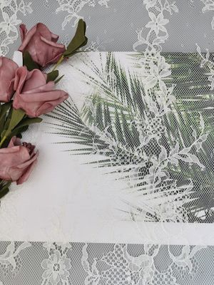 Tule Mesh Embroidered Cotton Fabric