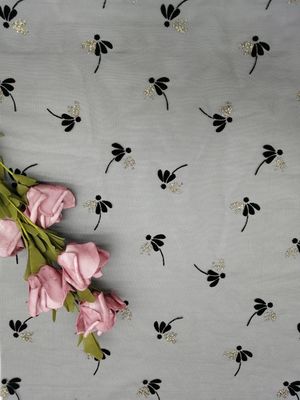 Cor Mesh Foil Printed Fabric reunido 130CM da marinha