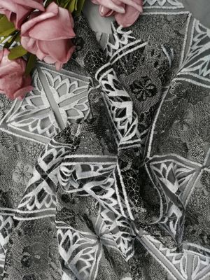 Pano da cortina de Geo Diamond Tulle Embroidered Lace Fabric