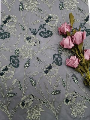 Pano bordado do fundamento de Mesh Fabric Garden Flower Lace do tule